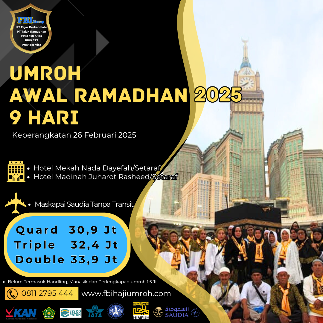 umroh awal ramadhan 26 feb 2025