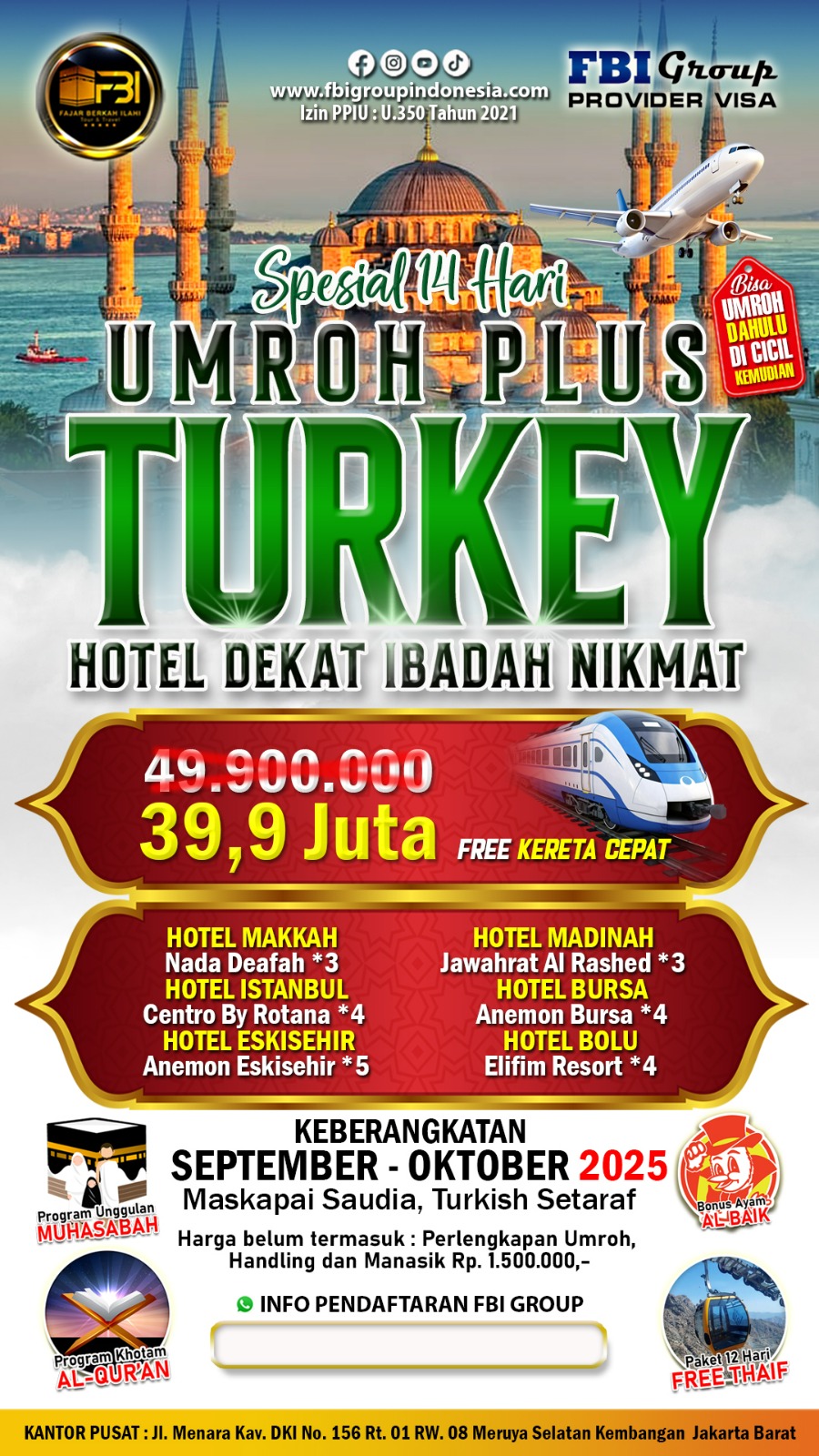 umroh plus turki 28 september 2025
