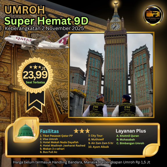 umroh promo 9 hari 2 november 2025