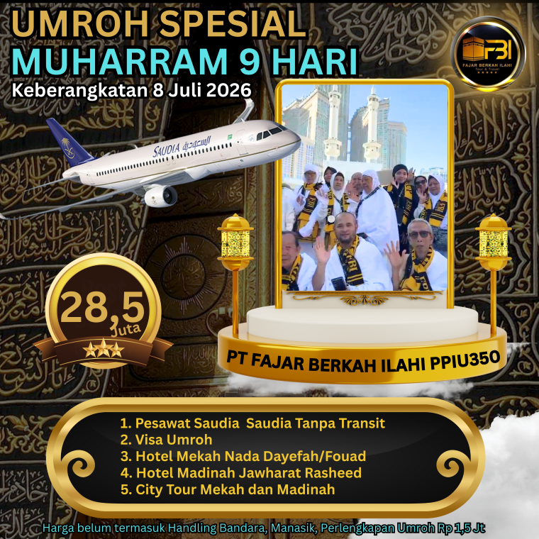 umroh muharrom 9 hari tanpa transit