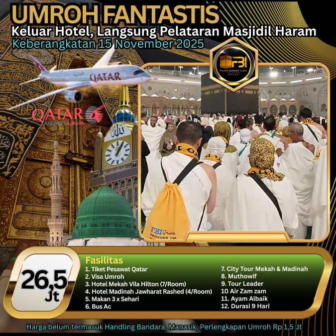 Umroh 9 Hari 15 Nov 2025 Fantastis
