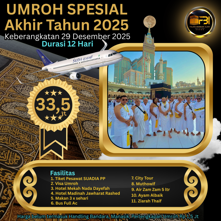 Umroh Akhir Tahun 2025 Durasi 12 hari by Saudia